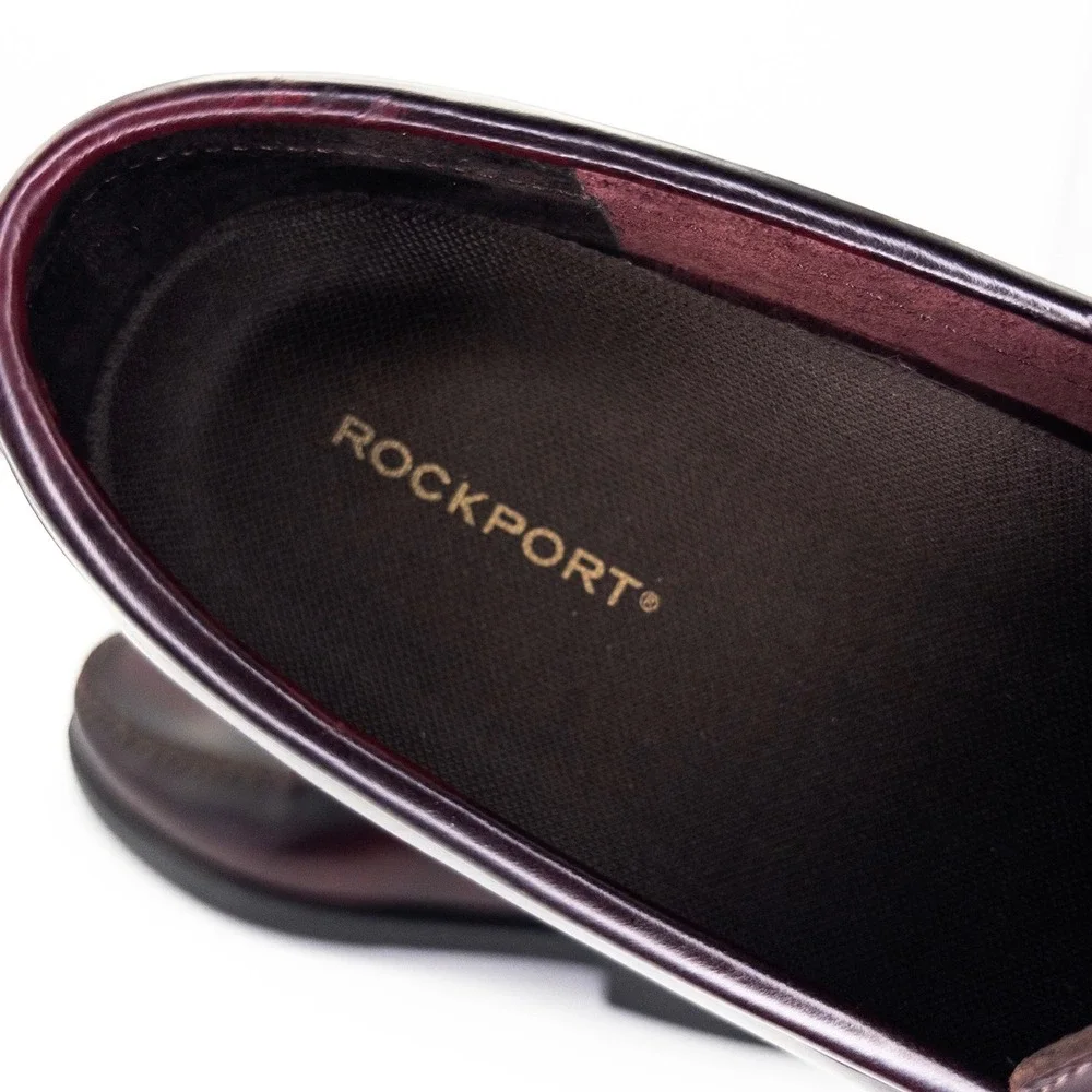 Rockport APM7438E Men's Penny Loafers Cordovan Burgundy Leather 8.5M